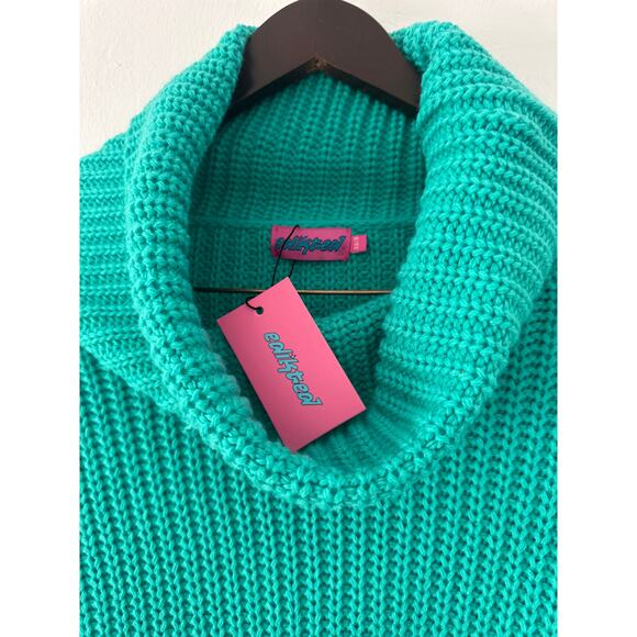 Edikted sweat XS-S over sized Miami Dolphins teal green Christmas holiday NEW - Picture 4 of 9